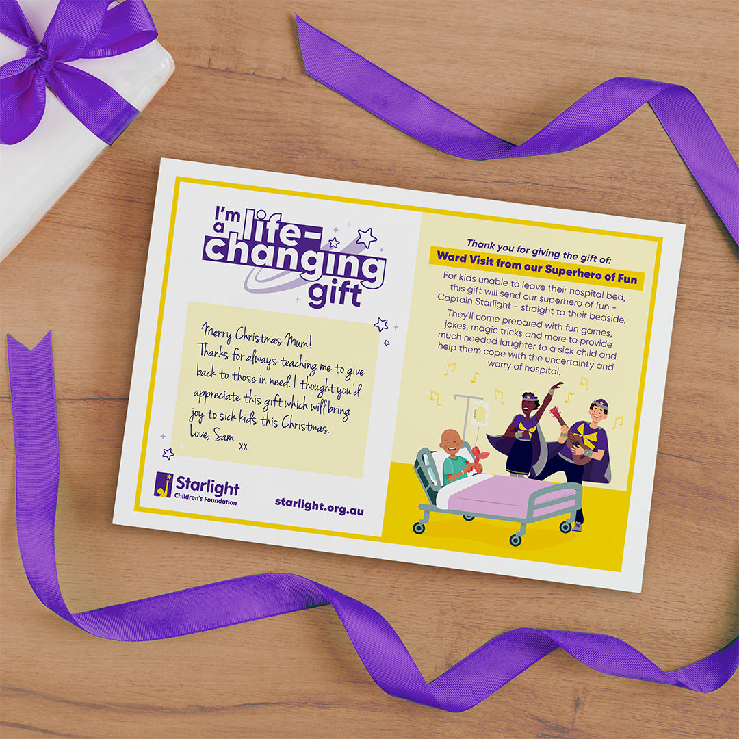 Corporate Gift - Ward visit from our Superhero of Fun