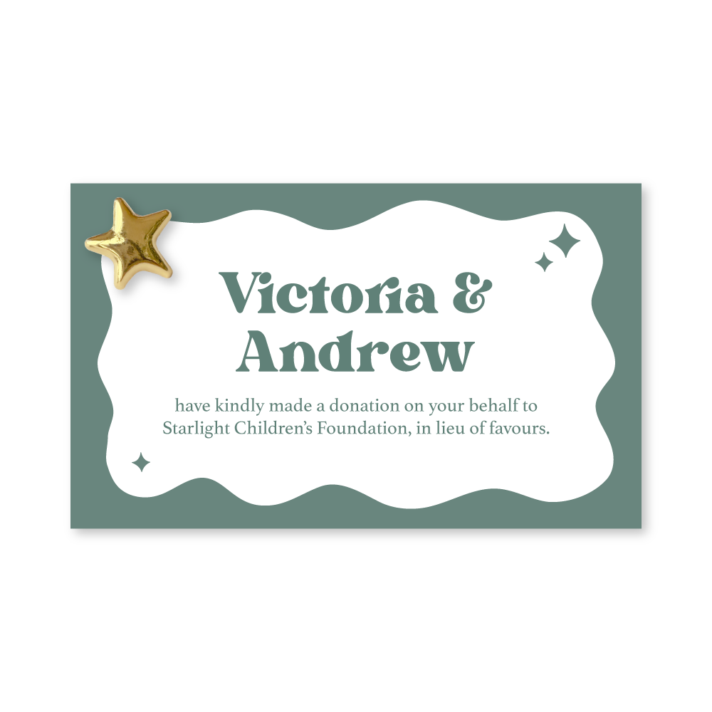 Wedding Favour Donation Card - The Modern Flow Collection