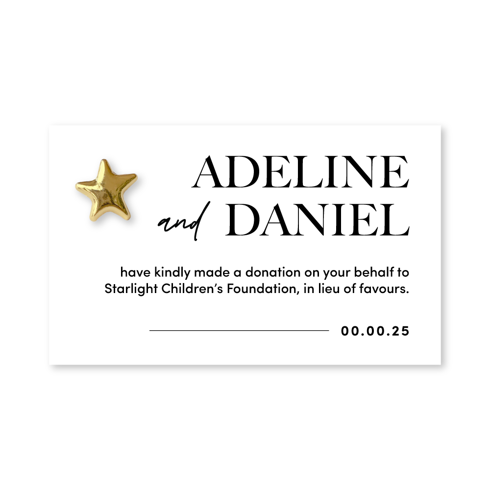 Wedding Favour Donation Card - The Classic Collection