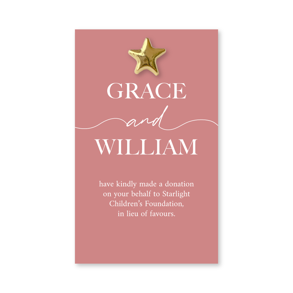 Wedding Favour Donation Card - The Minimalist Collection
