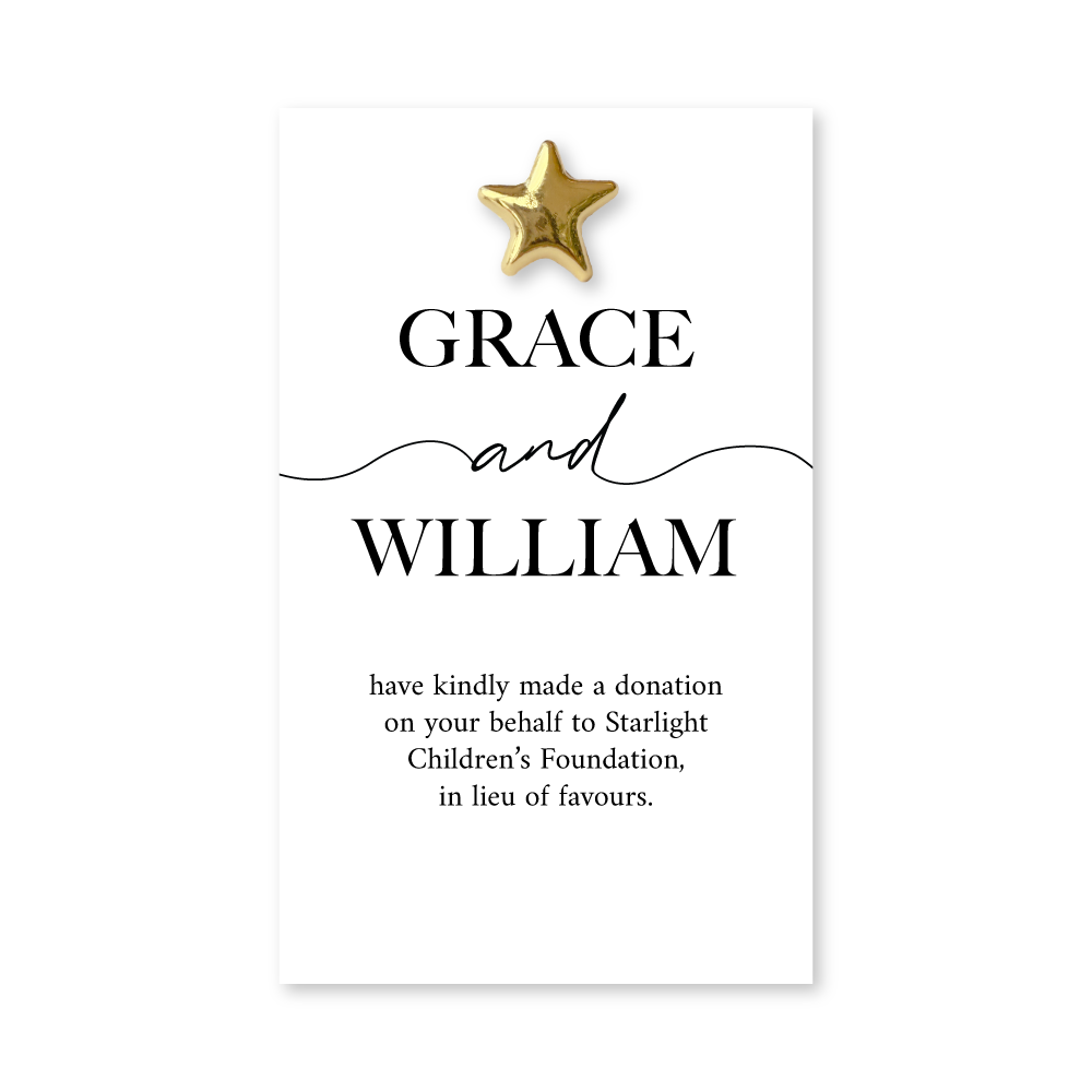 Wedding Favour Donation Card - The Minimalist Collection