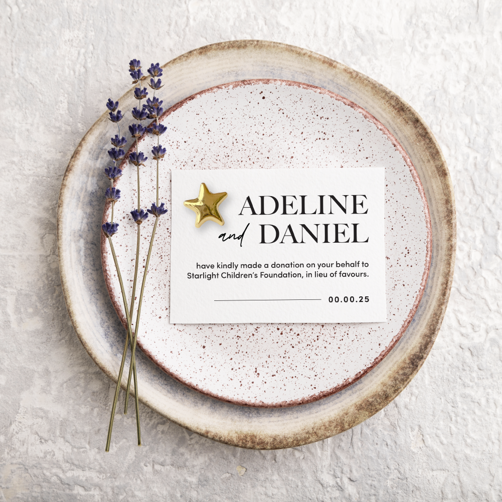 Wedding Favour Donation Card - The Classic Collection