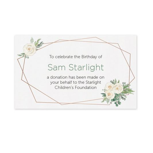 Celebration Favours Donation Card - Flower Deco