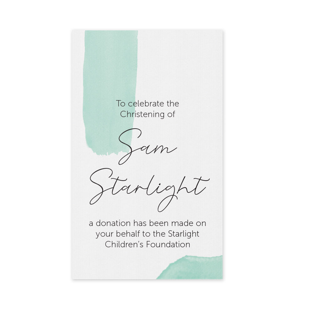 Celebration Favours Donation Card - Watercolour