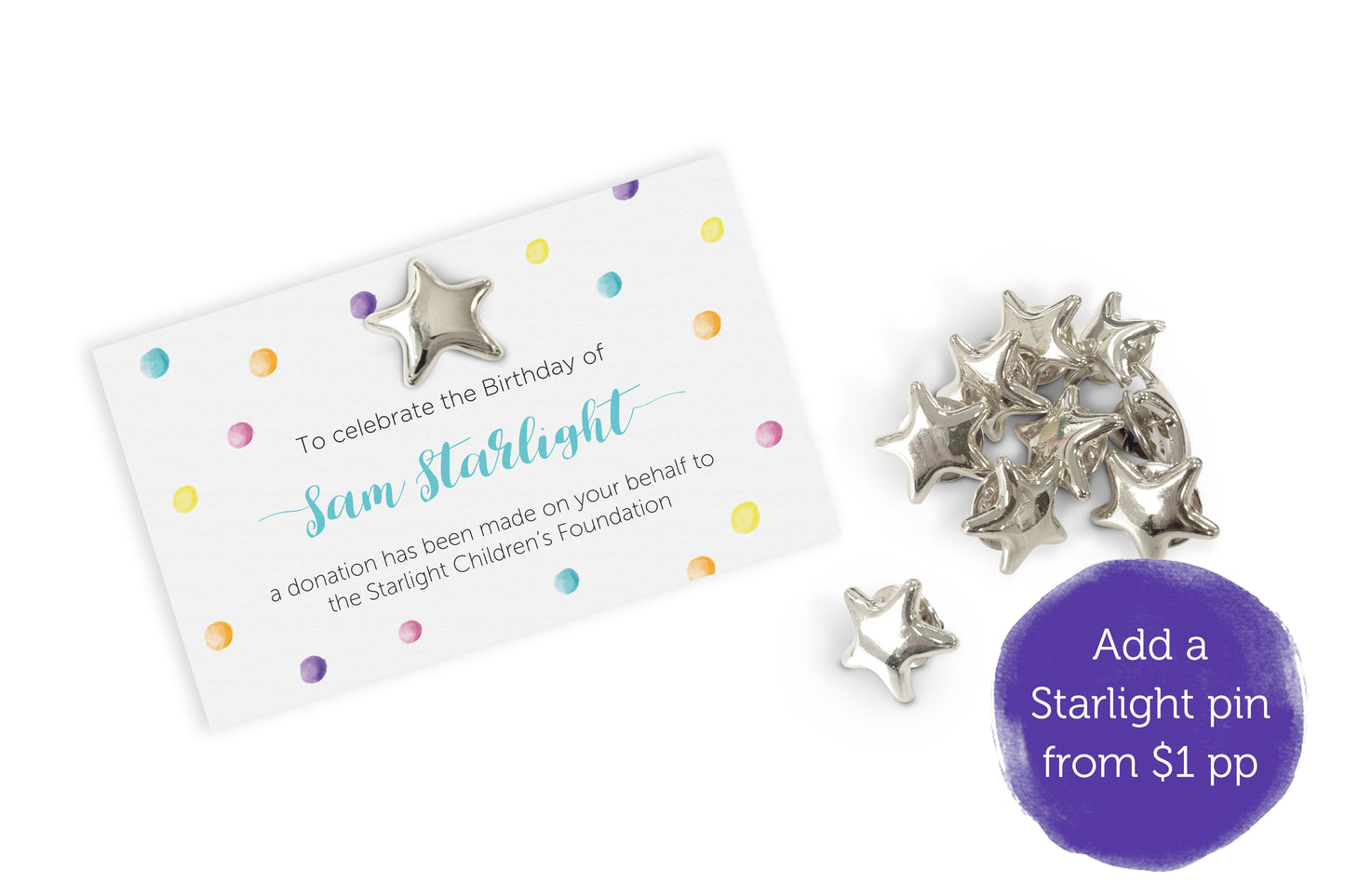 Celebration Favours Donation Card - Confetti