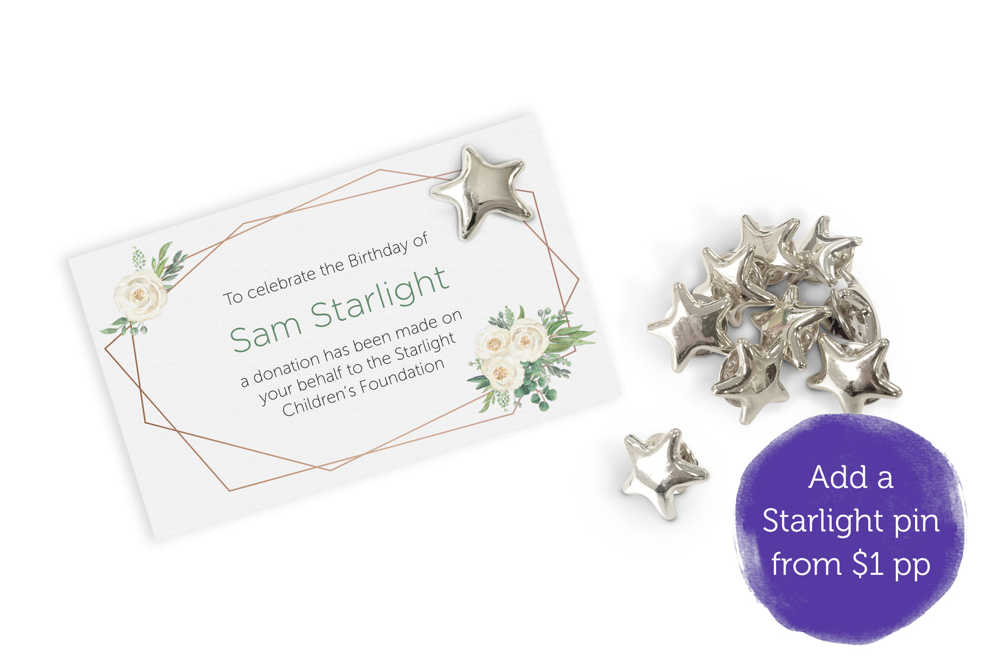 Celebration Favours Donation Card - Flower Deco