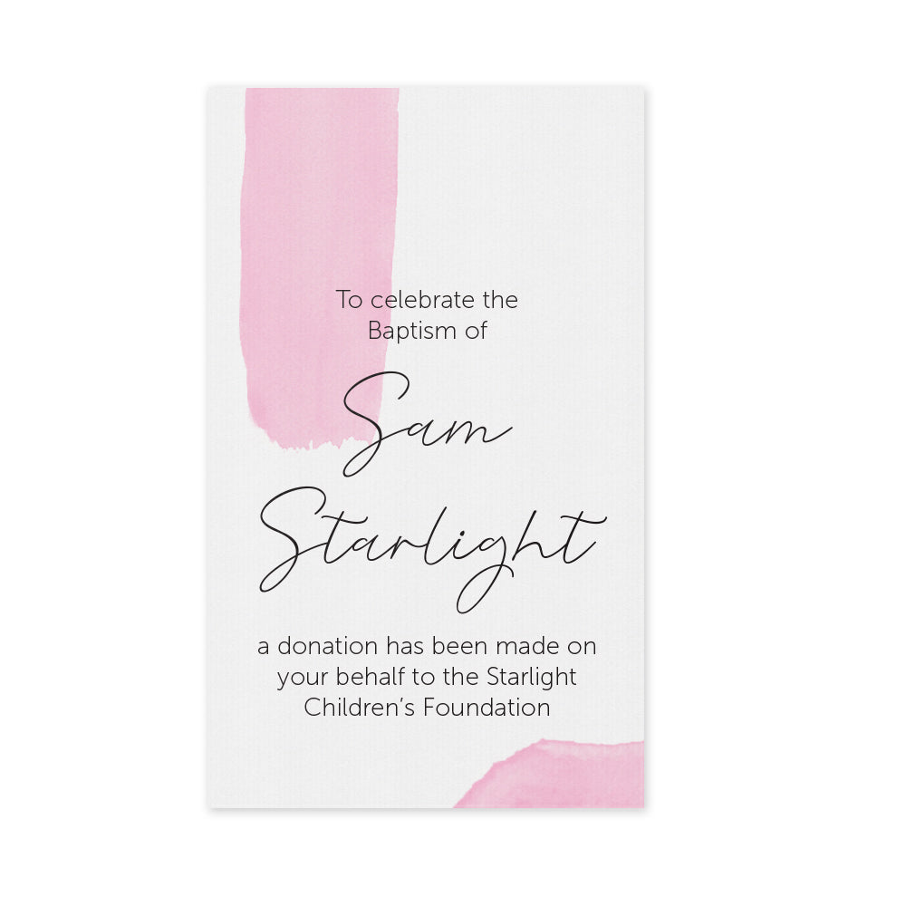 Celebration Favours Donation Card - Watercolour