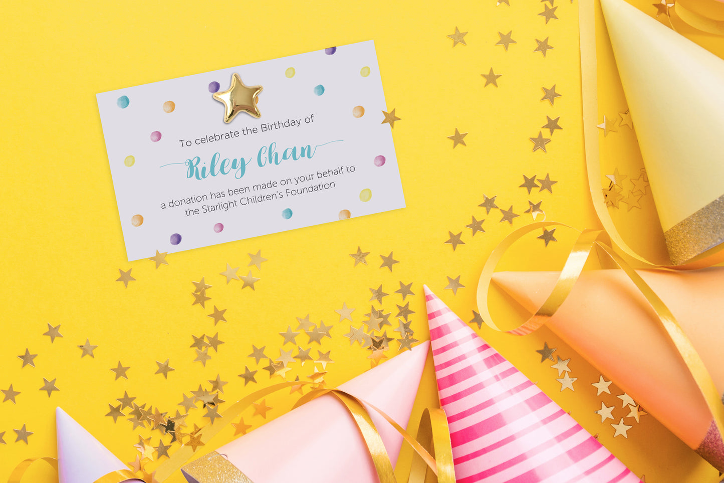 Celebration Favours Donation Card - Confetti