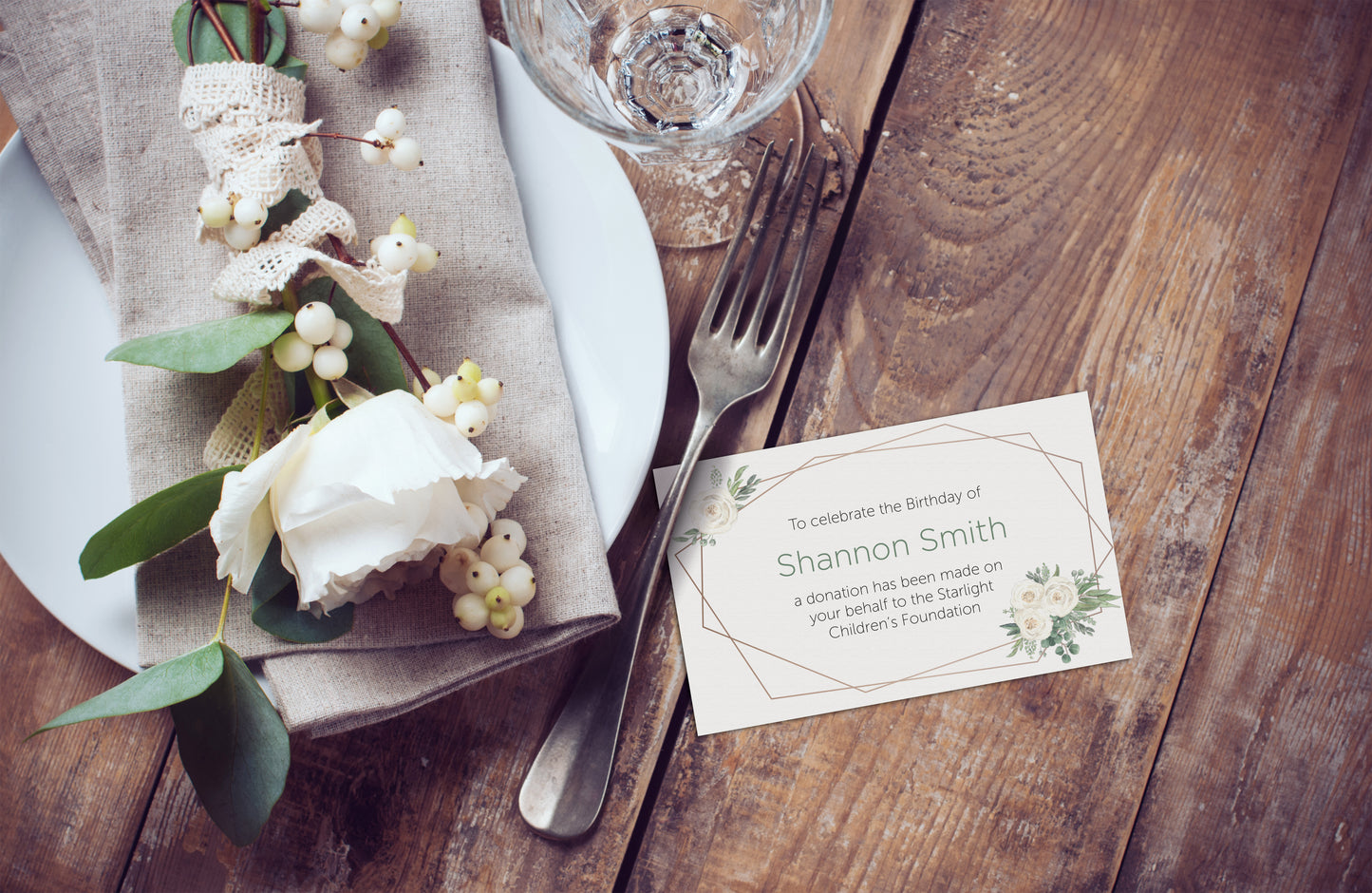 Celebration Favours Donation Card - Flower Deco