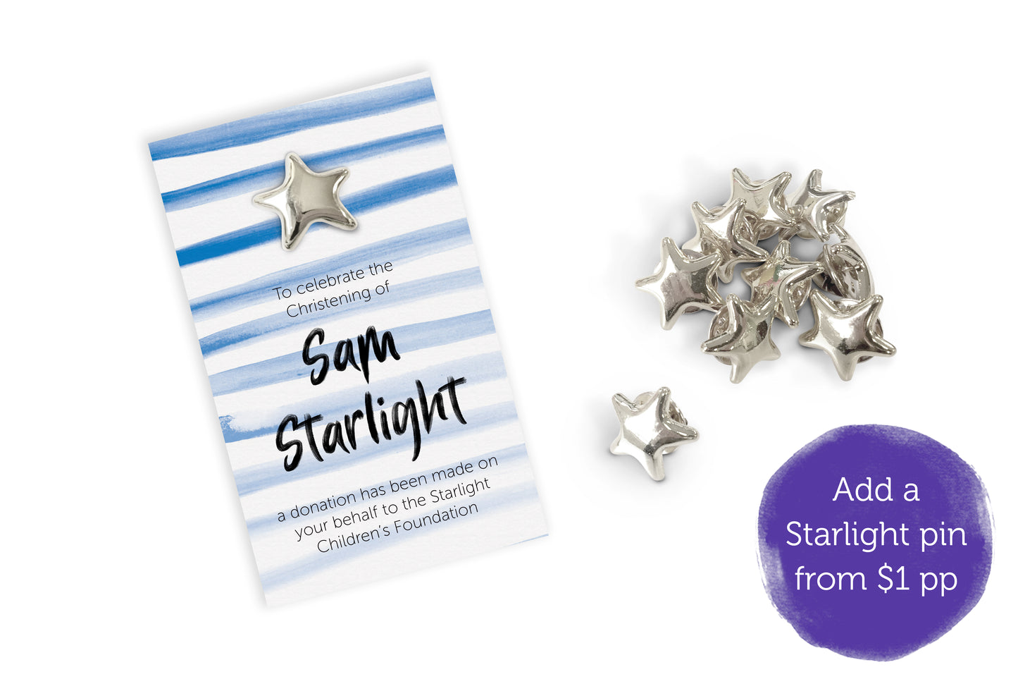 Celebration Favours Donation Card - Stripes