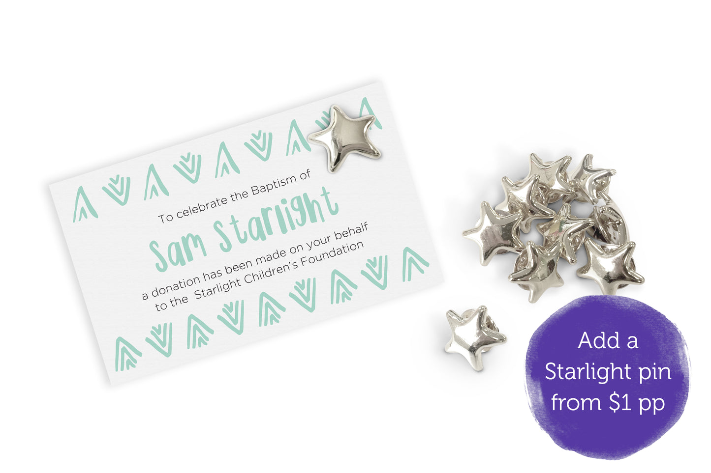 Celebration Favours Donation Card - Aztec