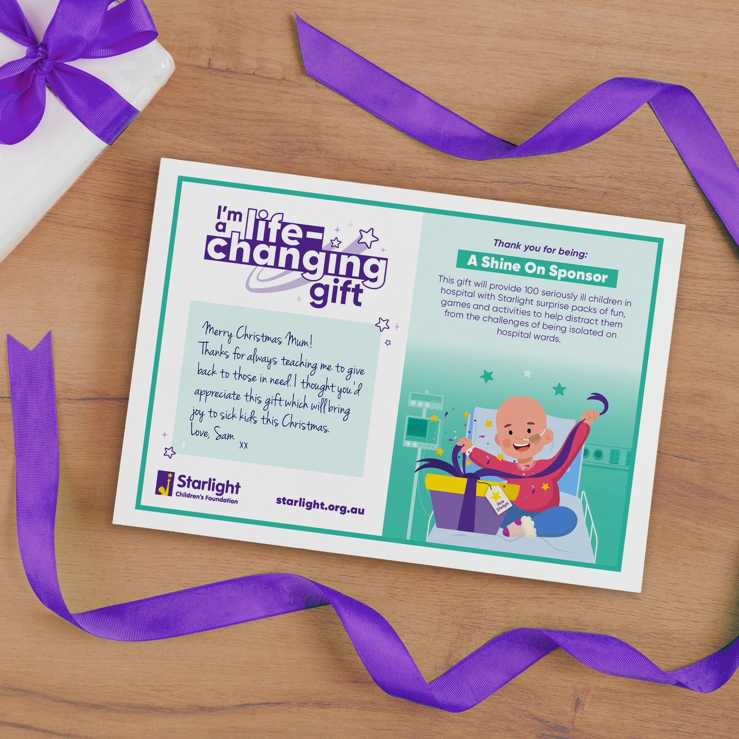 Shine On Sponsor - surprise packs for 100 sick kids in hospital