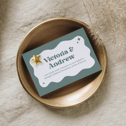 Wedding Favour Donation Card - The Modern Flow Collection