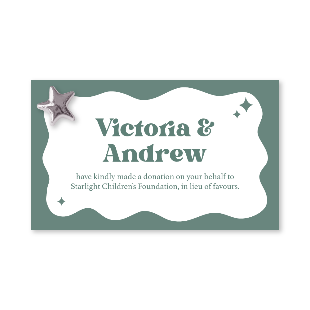 Wedding Favour Donation Card - The Modern Flow Collection
