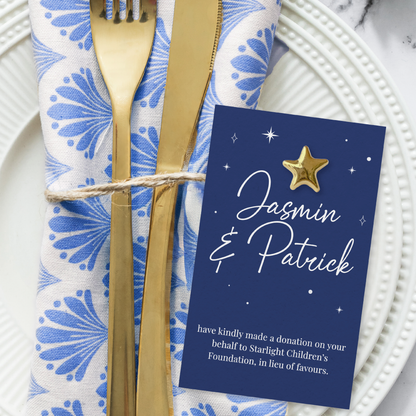 Wedding Favour Donation Card - The Shining Moments Collection