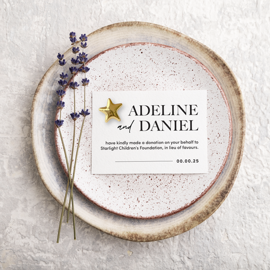 Wedding Favour Donation Card - The Classic Collection