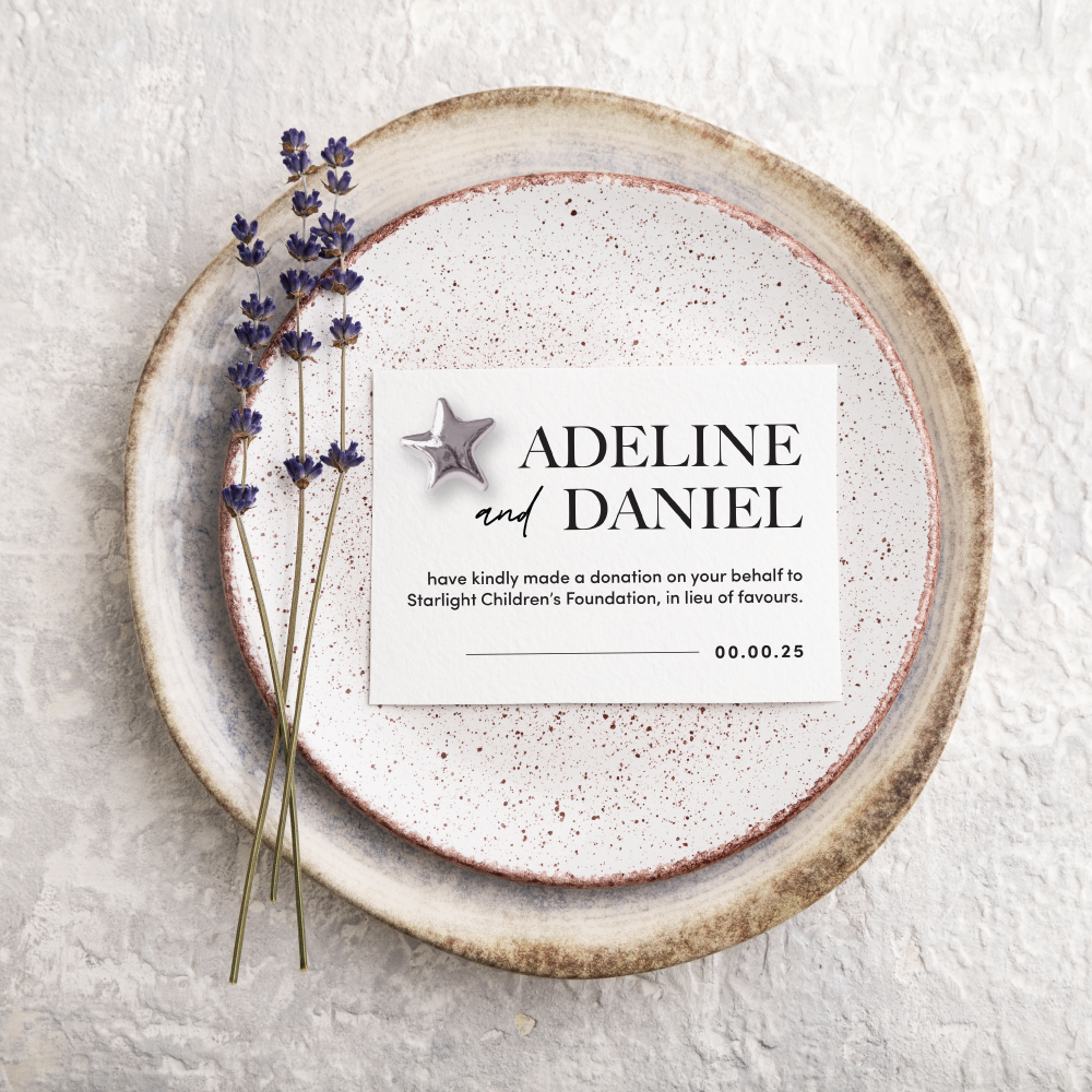 Wedding Favour Donation Card - The Classic Collection