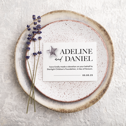 Wedding Favour Donation Card - The Classic Collection