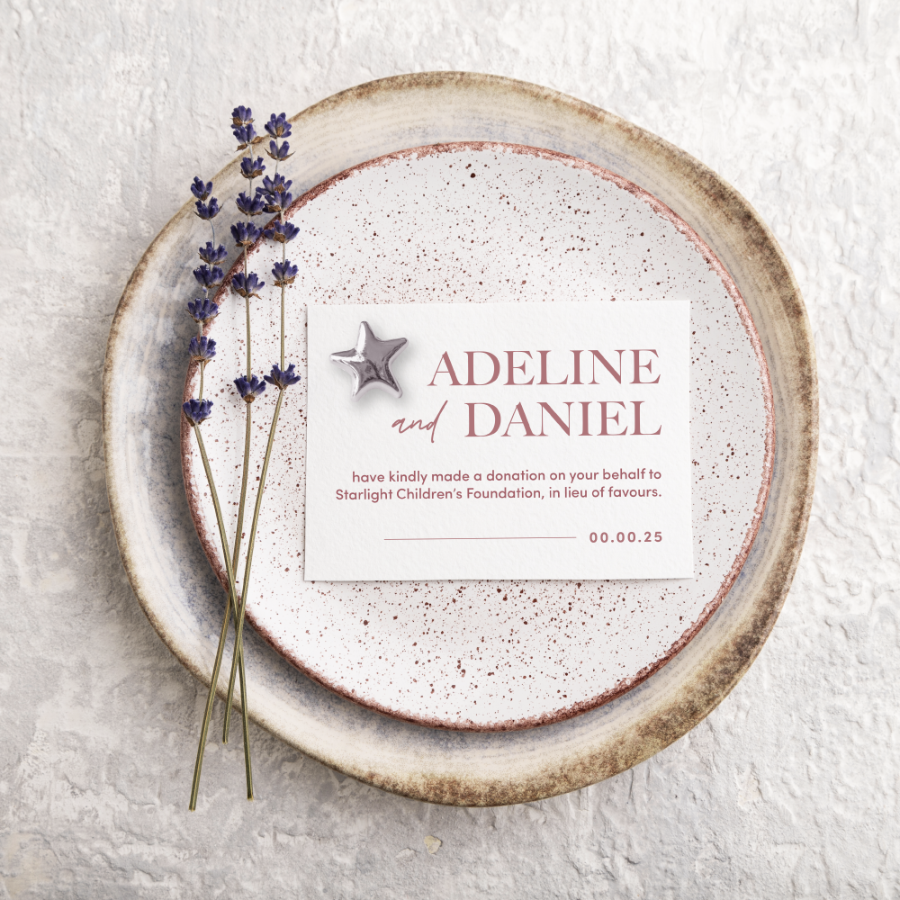Wedding Favour Donation Card - The Classic Collection
