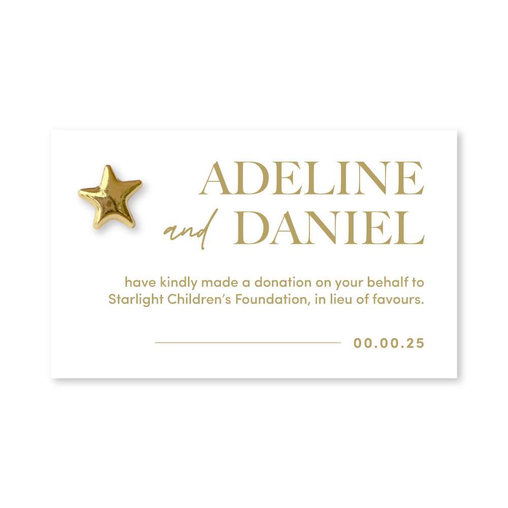 Wedding Favour Donation Card - The Classic Collection