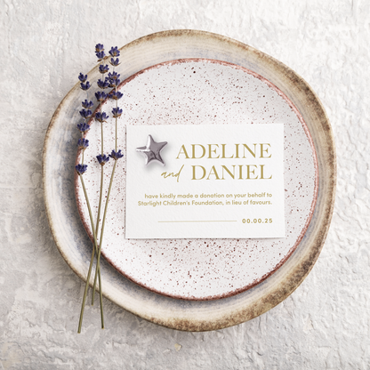 Wedding Favour Donation Card - The Classic Collection