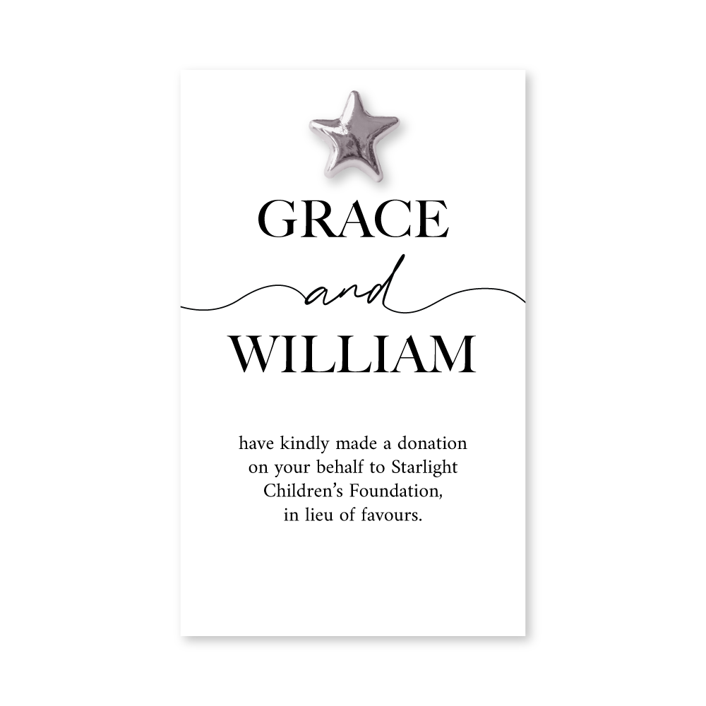 Wedding Favour Donation Card - The Minimalist Collection