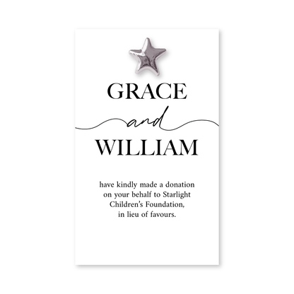Wedding Favour Donation Card - The Minimalist Collection