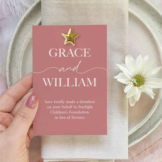 Wedding Favour Donation Card - The Minimalist Collection