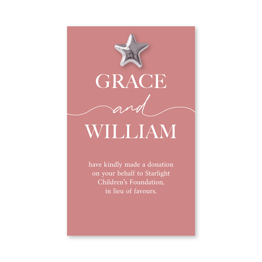 Wedding Favour Donation Card - The Minimalist Collection