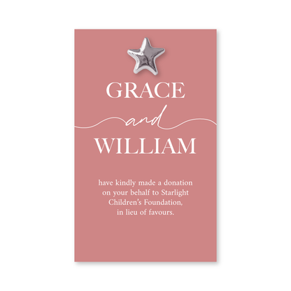 Wedding Favour Donation Card - The Minimalist Collection