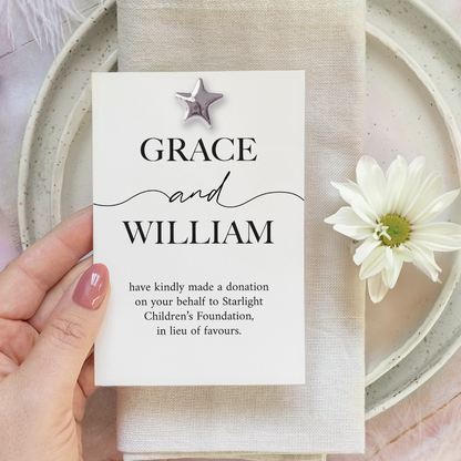 Wedding Favour Donation Card - The Minimalist Collection