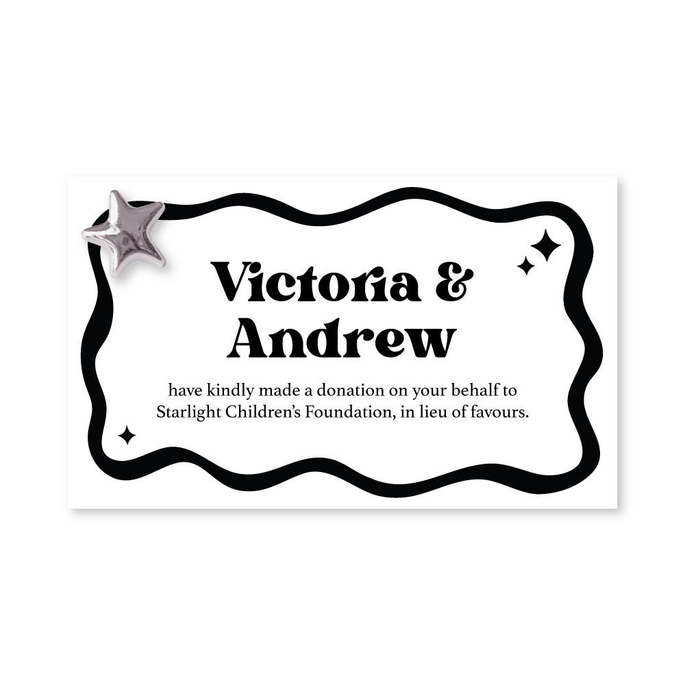 Wedding Favour Donation Card - The Modern Flow Collection