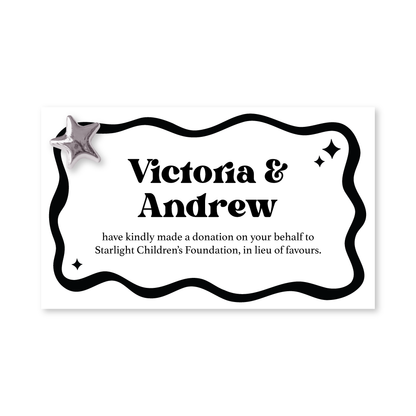 Wedding Favour Donation Card - The Modern Flow Collection