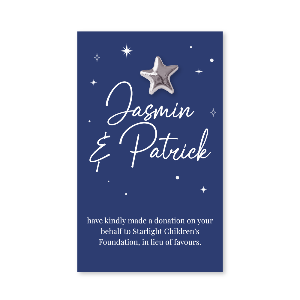 Wedding Favour Donation Card - The Shining Moments Collection