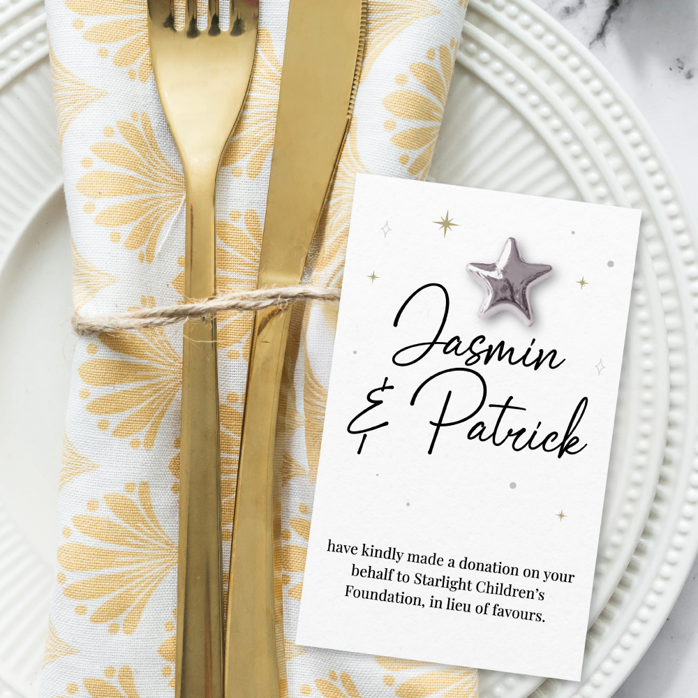 Wedding Favour Donation Card - The Shining Moments Collection