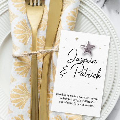 Wedding Favour Donation Card - The Shining Moments Collection