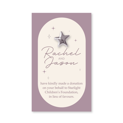 Wedding Favour Donation Card - The Wish Upon a Star Collection