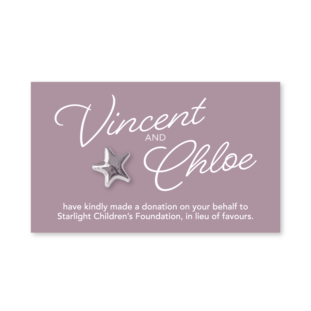 Wedding Favour Donation Card - The Signature Collection