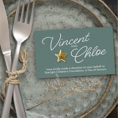Wedding Favour Donation Card - The Signature Collection