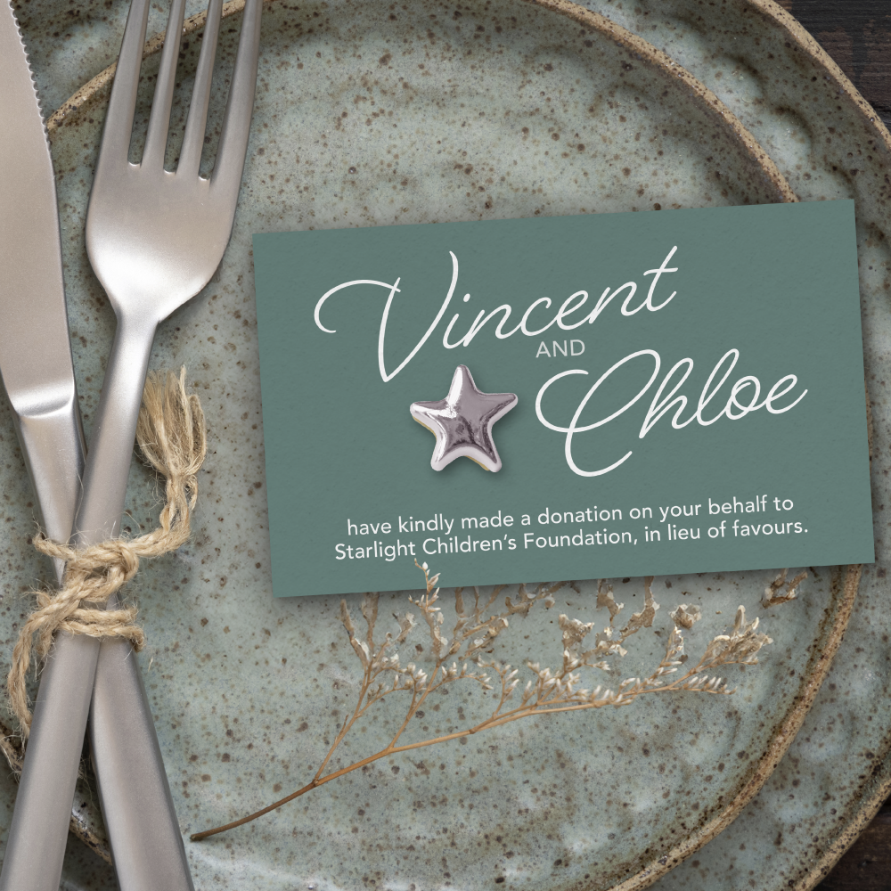 Wedding Favour Donation Card - The Signature Collection