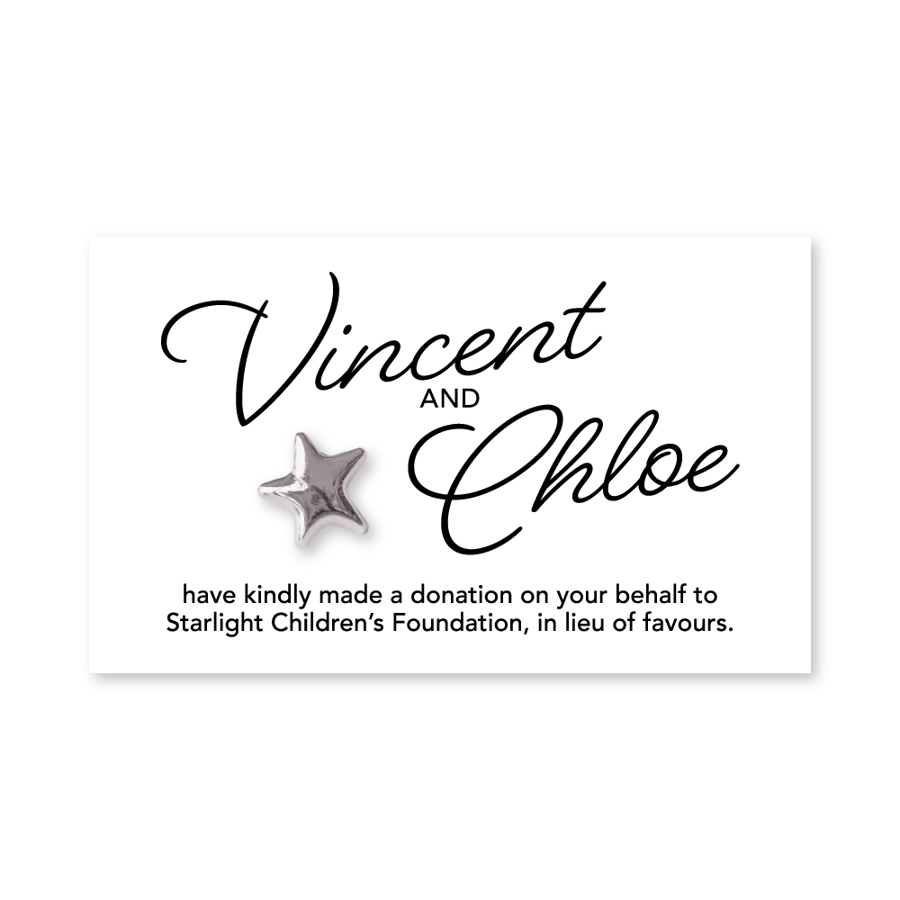 Wedding Favour Donation Card - The Signature Collection