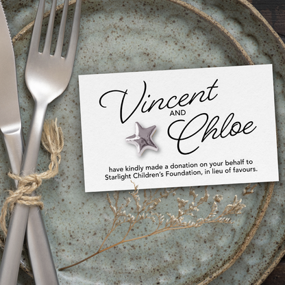 Wedding Favour Donation Card - The Signature Collection