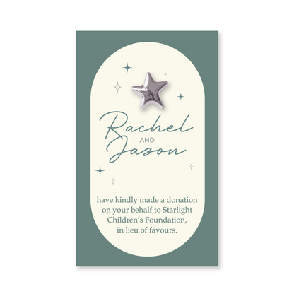 Wedding Favour Donation Card - The Wish Upon a Star Collection