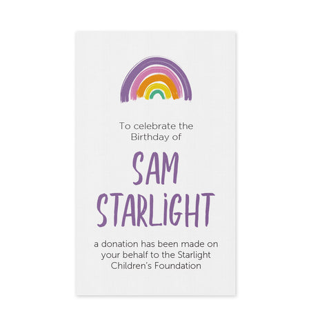 Celebration Favours Donation Card - Rainbow