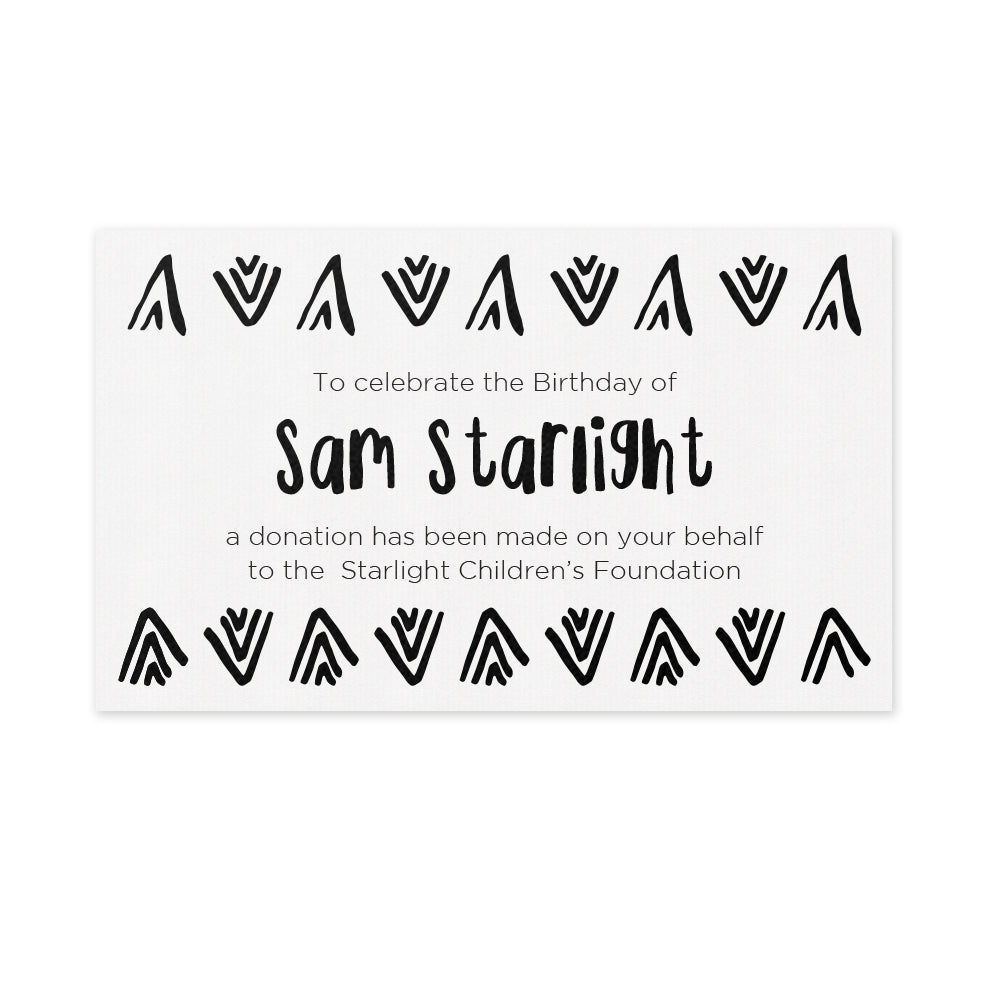 Celebration Favours Donation Card - Aztec