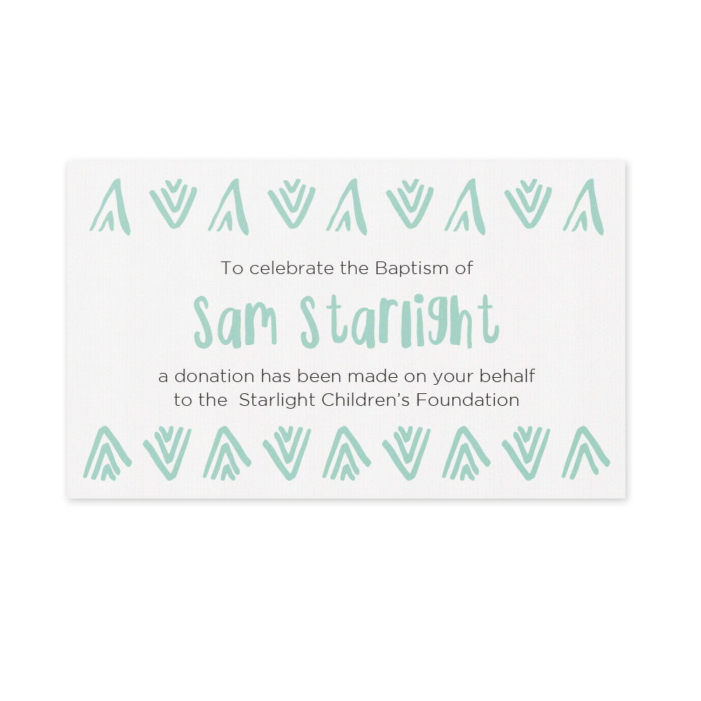 Celebration Favours Donation Card - Aztec